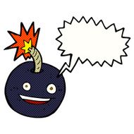 cartoon burning bomb with speech bubble N8