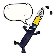 cartoon pen character with speech bubble N12