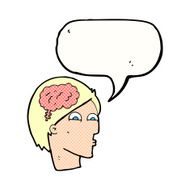 cartoon head with brain symbol speech bubble N47