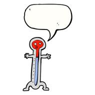 cartoon thermometer with speech bubble N12