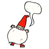 cartoon tiny santa with speech bubble N24
