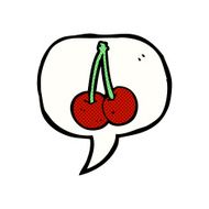 cartoon cherries with speech bubble N4
