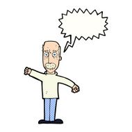 cartoon angry old man with speech bubble N172