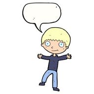 Cartoon happy boy with speech bubble N278