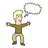 cartoon stressed out man with speech bubble N23