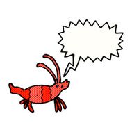cartoon shrimp with speech bubble N41