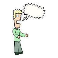 cartoon man freaking out with speech bubble N11
