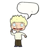 Cartoon happy boy with speech bubble N279