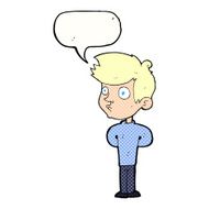 cartoon boy staring with speech bubble N24