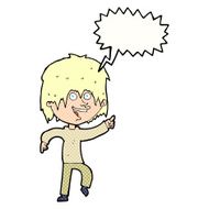 Cartoon happy boy with speech bubble N280