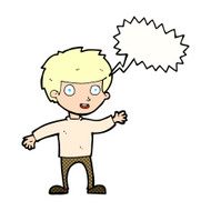 Cartoon happy boy with speech bubble N281