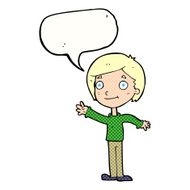 Cartoon happy boy with speech bubble N282