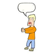 cartoon terrified man with speech bubble N260