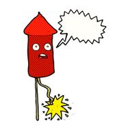 cartoon firework with speech bubble N12