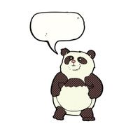cartoon panda with speech bubble N4