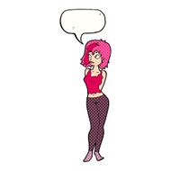 cartoon attractive girl with speech bubble N24