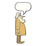 cartoon bearded old man with speech bubble N46