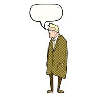 cartoon bad tempered man with speech bubble N11