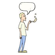 cartoon annoyed smoker with speech bubble N11