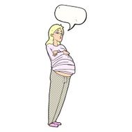 cartoon pregnant woman with speech bubble N24