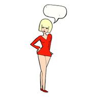 cartoon pretty woman with speech bubble N329