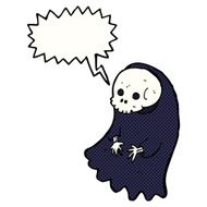 cartoon spooky ghoul with speech bubble N12