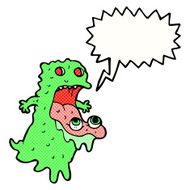 cartoon gross ghost with speech bubble N52