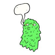 cartoon gross ghost with speech bubble N53