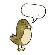 cartoon bird with speech bubble N309
