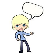 cartoon woman pointing with speech bubble N255