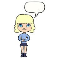cartoon happy woman with speech bubble N301