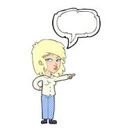 cartoon woman pointing with speech bubble N257