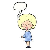 cartoon woman explaining her point with speech bubble N45
