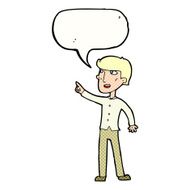 cartoon man pointing with speech bubble N233