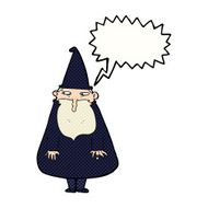 cartoon wizard with speech bubble N23