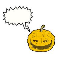 cartoon halloween pumpkin with speech bubble N21