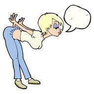 cartoon sexy woman with speech bubble N23