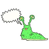 cartoon gross slug with speech bubble N20