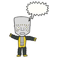 cartoon robot with speech bubble N229