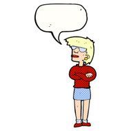 cartoon annoyed woman with speech bubble N216