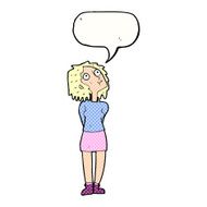 cartoon curious woman with speech bubble N70