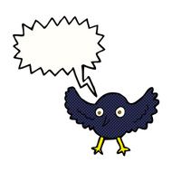 cartoon crow with speech bubble N19