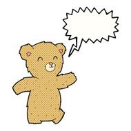 cute cartoon teddy bear with speech bubble N23