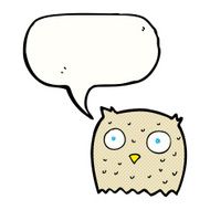 Cartoon owl with speech bubble N82