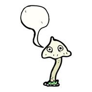 cartoon mushroom with speech bubble N4