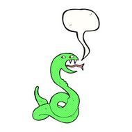 cartoon hissing snake with speech bubble N35