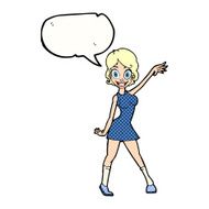 cartoon party girl with speech bubble N12