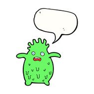 cartoon funny slime monster with speech bubble N24