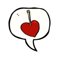 cartoon heart cherry with speech bubble N4