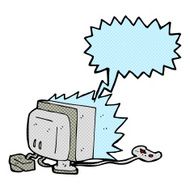 cartoon computer game with speech bubble N4